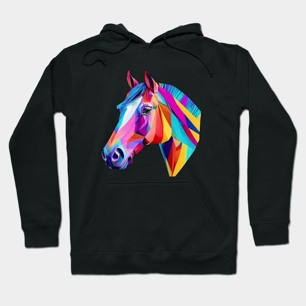 Horse Head in Colorful Colors Hoodie by FunkyColorShop